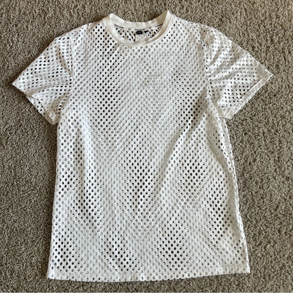 Opening Ceremony Polka Dot Hole Mesh Short Sleeve Tee T Shirt